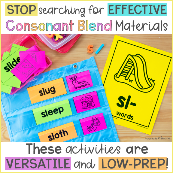 Beginning Consonant Blends Worksheets, Centers & Posters: bl, cl, fl, gl, pl, sl