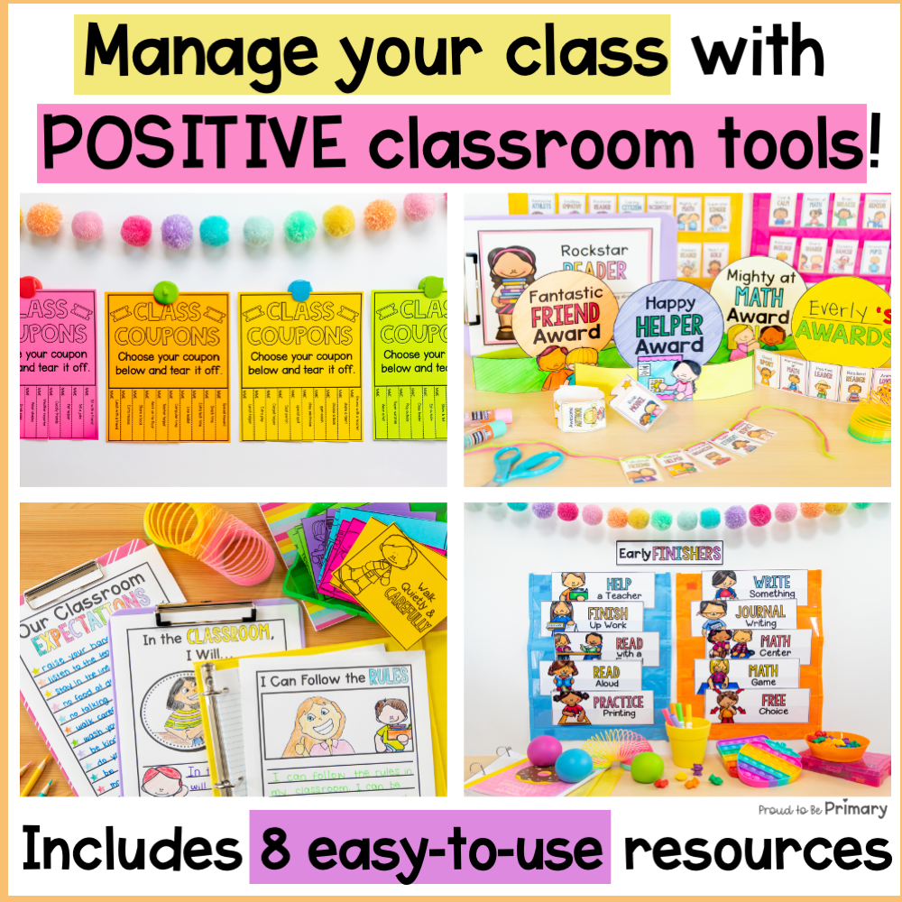 Classroom Management Bundle: Jobs, Coupons, Transitions, Brain Breaks, Rules, & Schedule