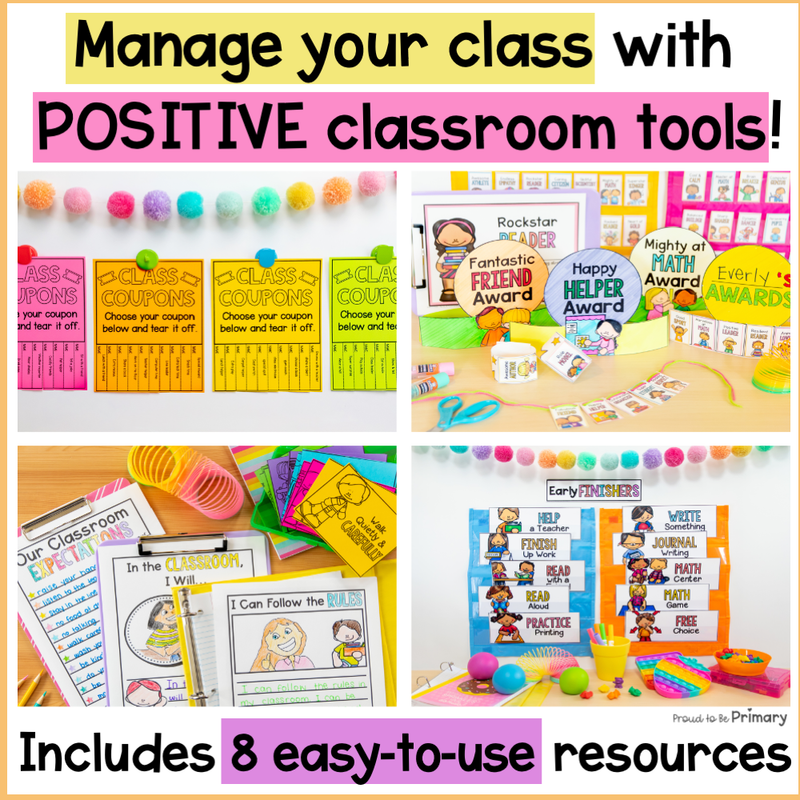 Classroom Management Bundle: Jobs, Coupons, Transitions, Brain Breaks