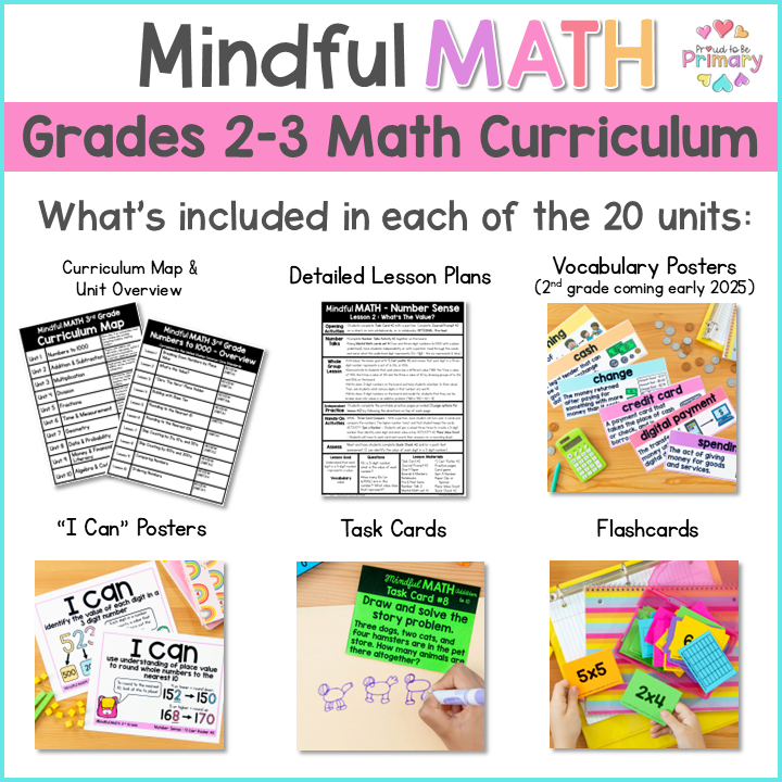 2nd Grade & 3rd Grade Guided Math Year Long Curriculum, Lessons, & Math Centers