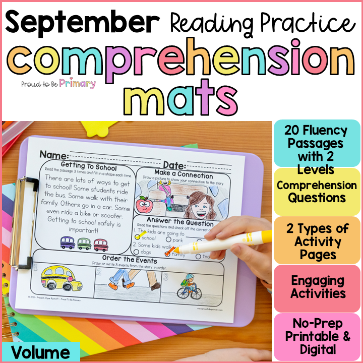 September Morning Work Reading Comprehension Passages Questions Worksheets