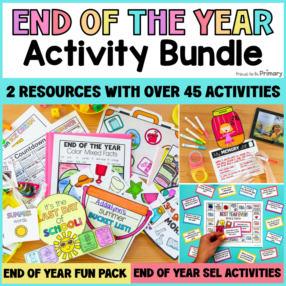 End of the School Year Craft Packet SEL Reflection Activities Projects Yearbook