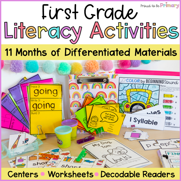 1st Grade Science of Reading Literacy Centers, Readers, & Worksheets Bundle