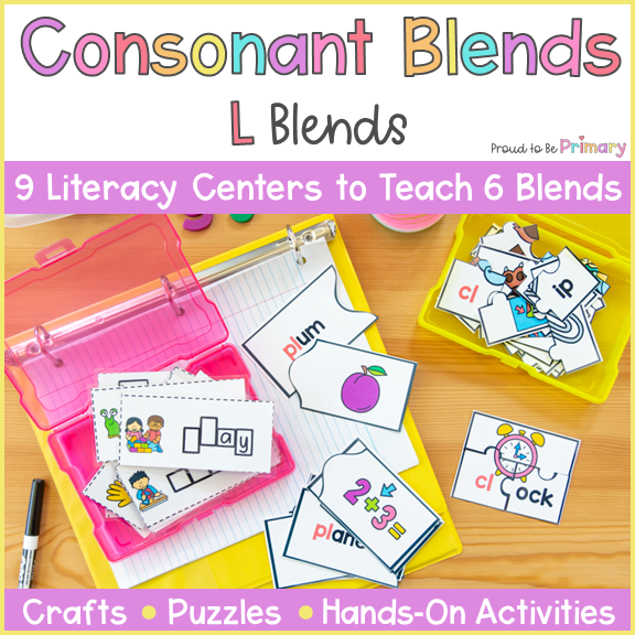 Beginning Consonant Blends Activities and Literacy Centers: bl, cl, fl, gl, pl, sl