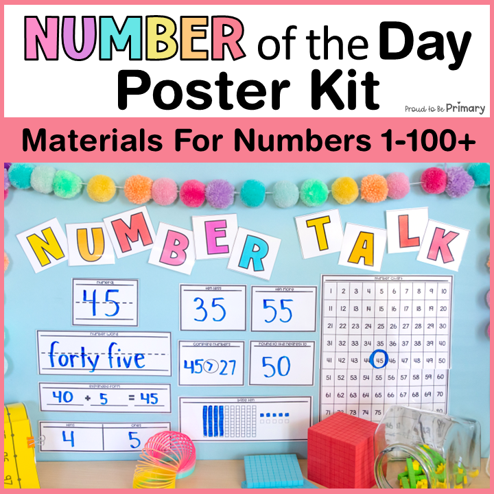 Number of the Day Poster Kit - Numbers to 100, Worksheets, Activities