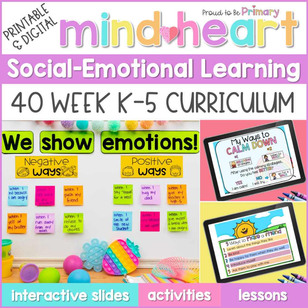 Social Emotional Regulation Learning SEL Worksheets Slides Tools Curriculum