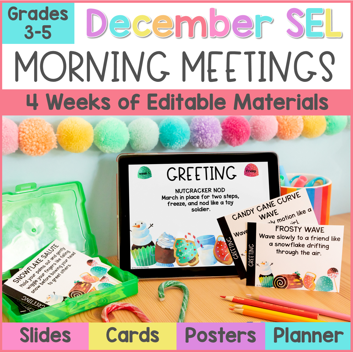 December Christmas Winter Morning Meeting Google Slides Activities Greetings 3-5