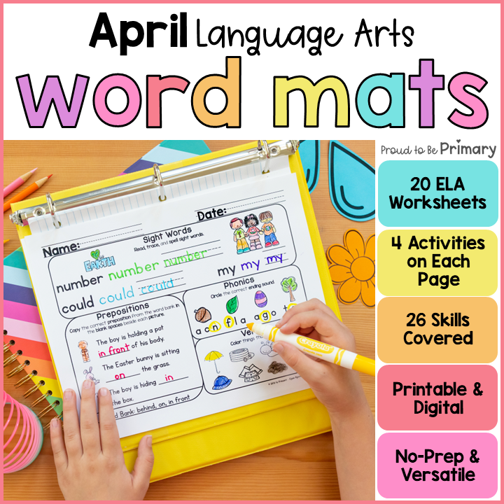 April Spring Easter Morning Word Work Worksheets & Literacy Center Activities