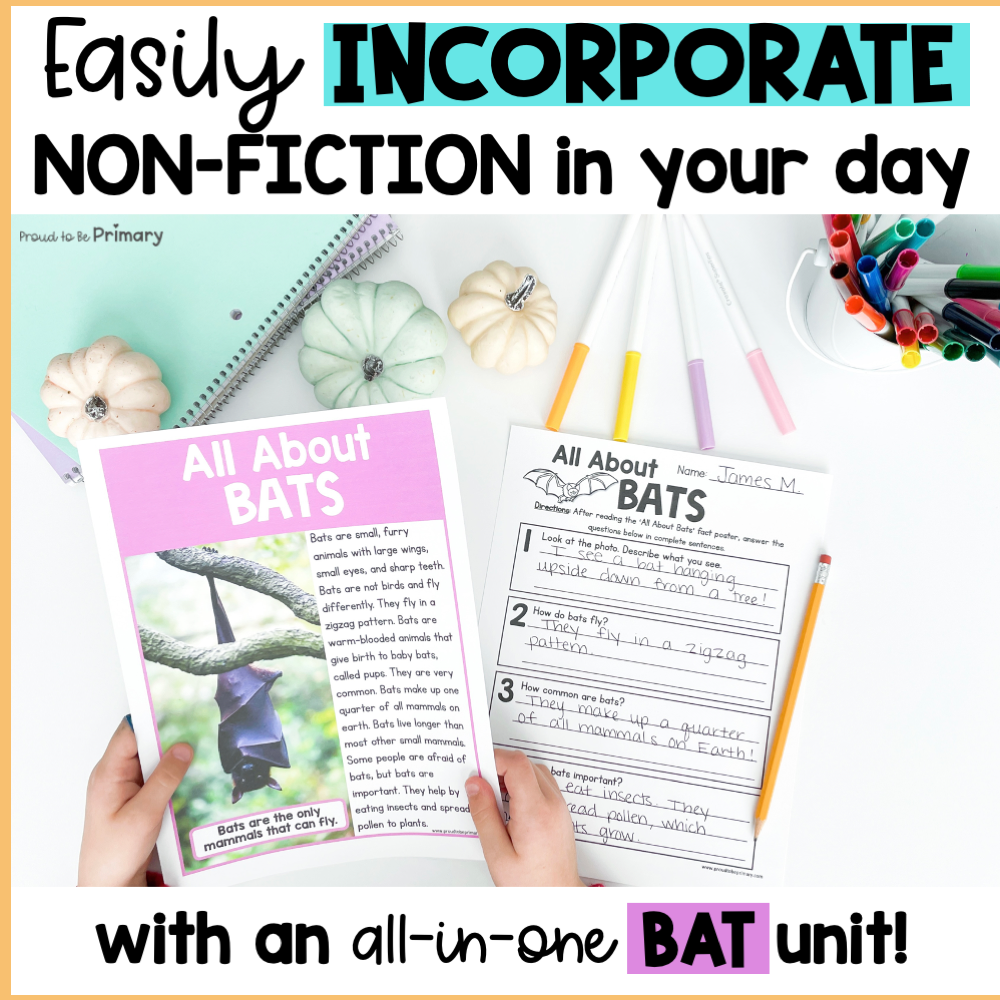 Bat Non-Fiction ELA & Animal Science Unit