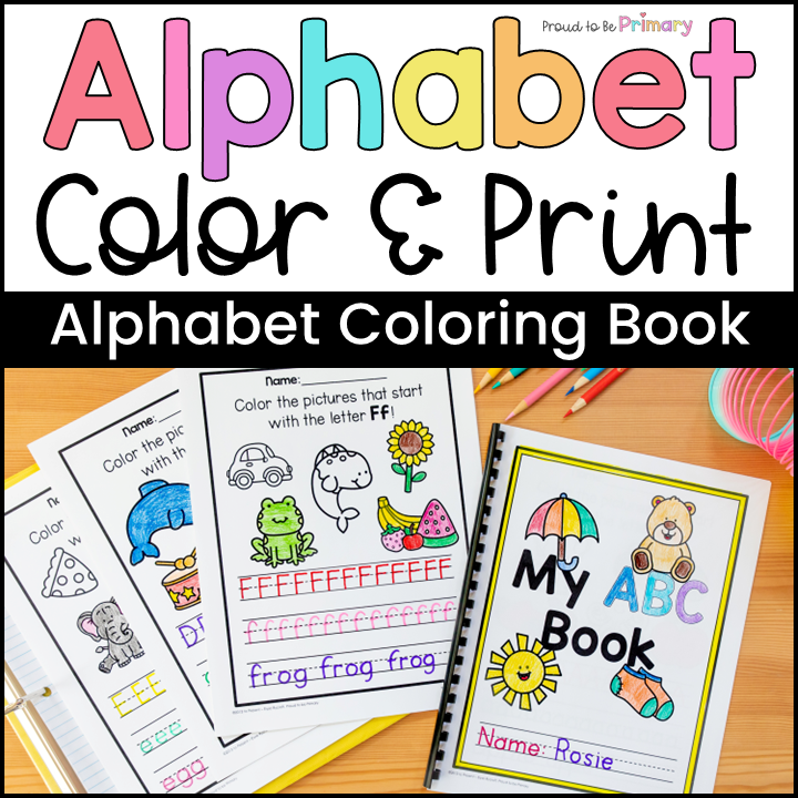 Alphabet Coloring Book - Beginning Sounds ABC Center - Small Group Activities