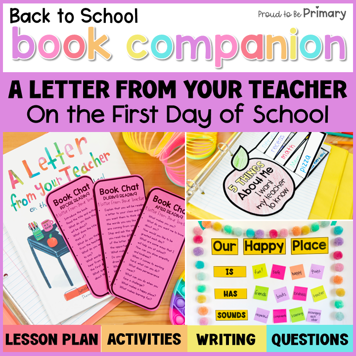 A Letter From Your Teacher on First Day of School Read Aloud Back to School Book