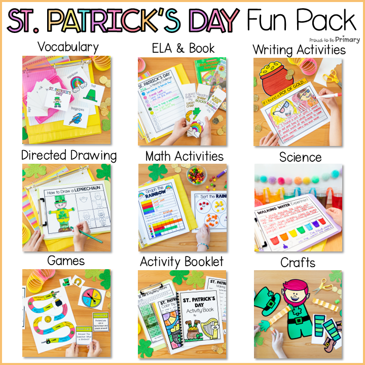 St. Patrick's Day Leprechaun Activities, Crafts, Bulletin Board, Games & Writing