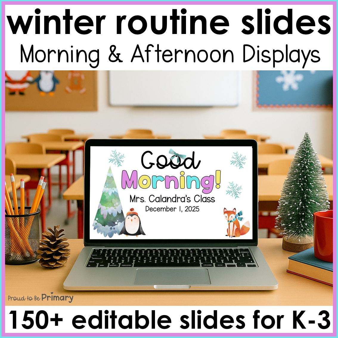 Winter Slides Google Station Rotation December January February Editable Agenda