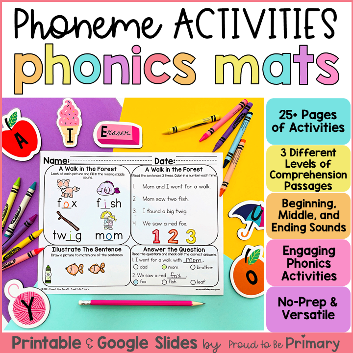 Phoneme Segmentation & Letter Sound Activities - Reading & Phonics Worksheets