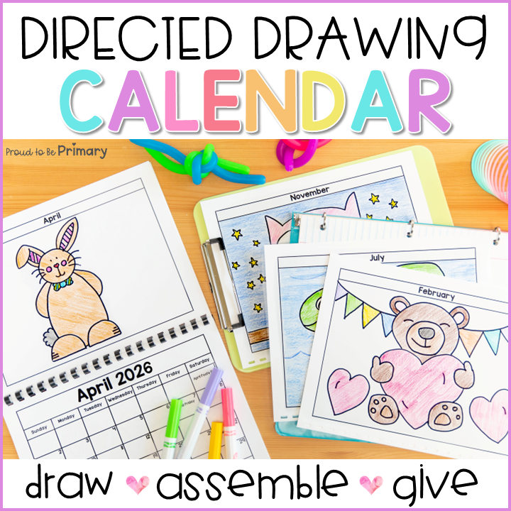 Monthly Editable Directed Drawing Calendar 2025 2026 through 2030 - Keepsake Christmas Mothers Day Parent Gift