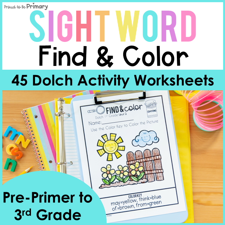 Dolch Sight Word Color by Code Worksheets