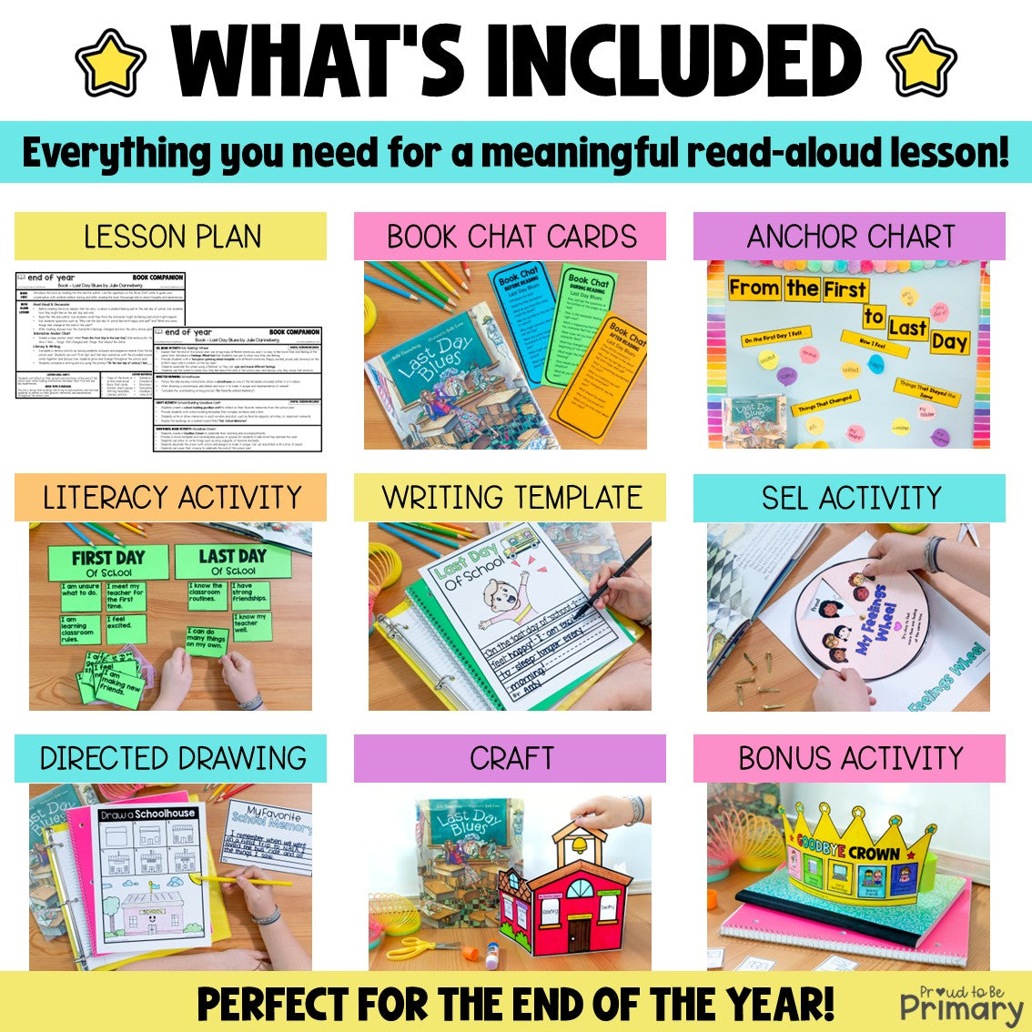 Last Day Blues Book Activities Last Day of School Crown Craft Feelings Wheel
