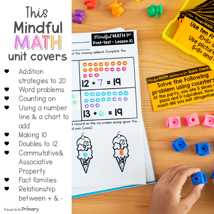 Addition to 20 - First Grade Mindful Math