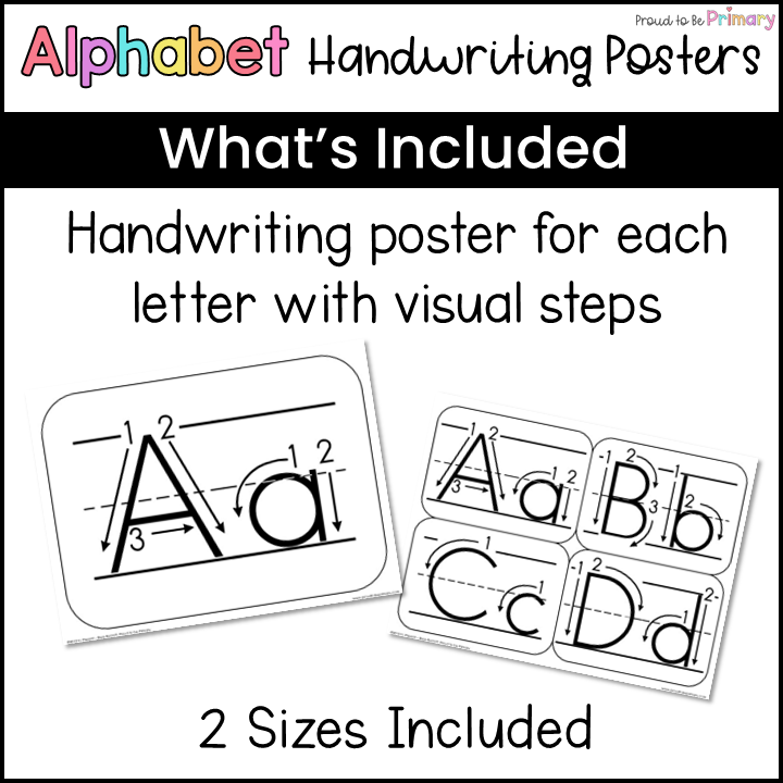 Alphabet Printing Writing Practice Cards - Alphabet Review Handwriting Posters