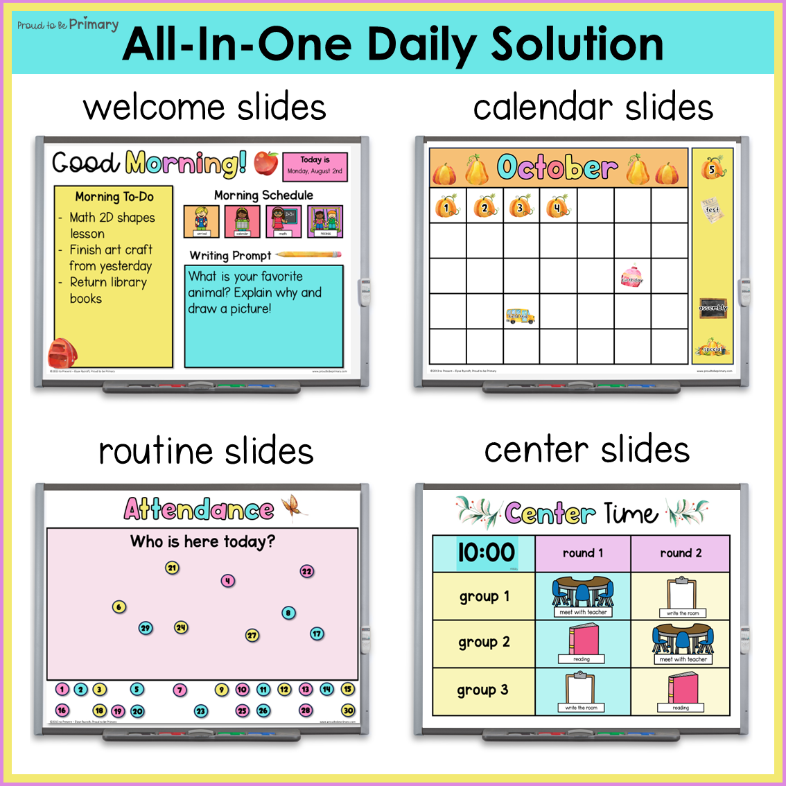 Daily Agenda Morning Slides Center Rotation Seasonal Morning Check In Bundle