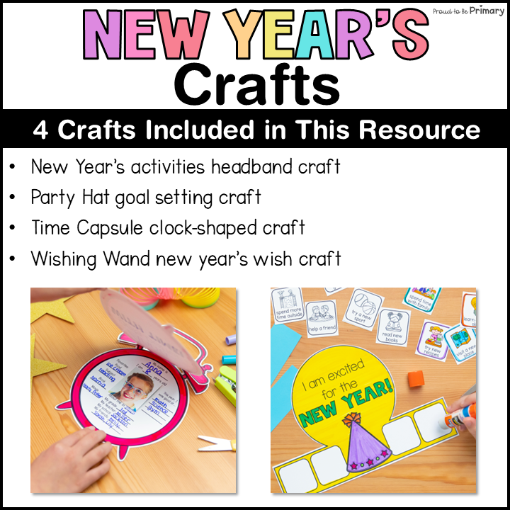 New Years Eve Wish 2026 Goals Craft Art Crown Party Hat Bulletin Board Ideas