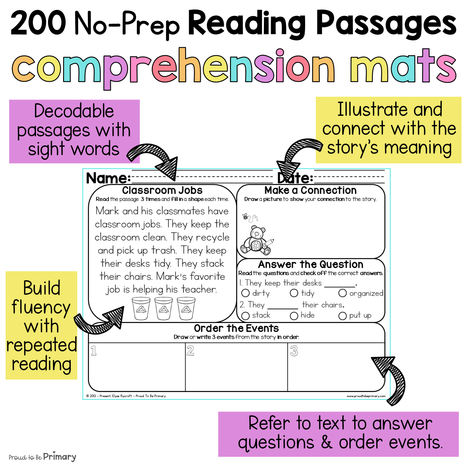 Reading Comprehension Passages and Questions Worksheets & Fluency Activities