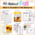 Fall Leaves Pumpkin Apple Unit, Science, Writing Activities, Craft, Li