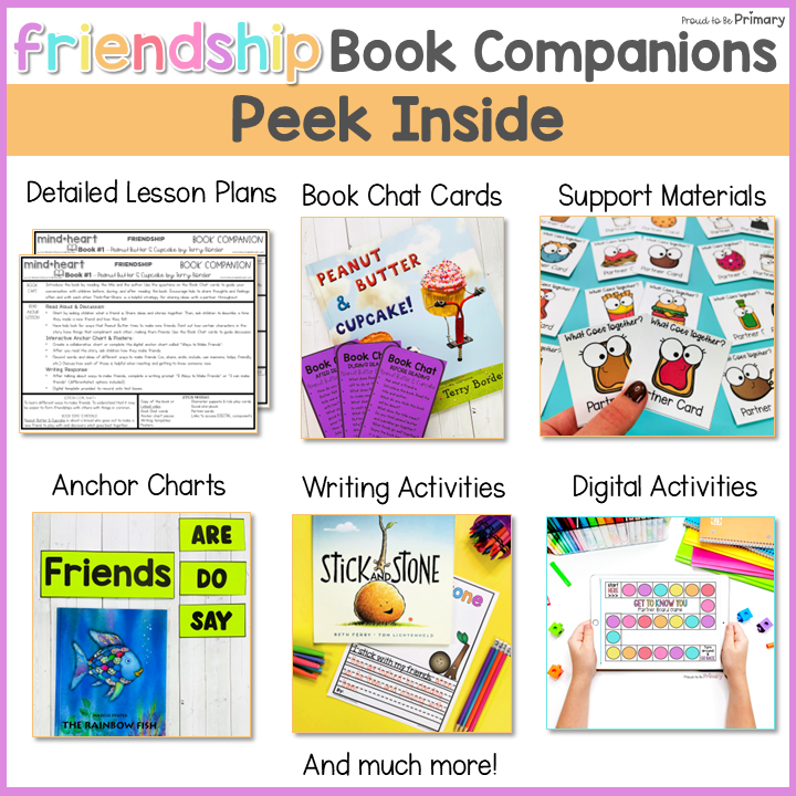 Friendship Book Activities, Relationship Book Companion Lesson & SEL Worksheets