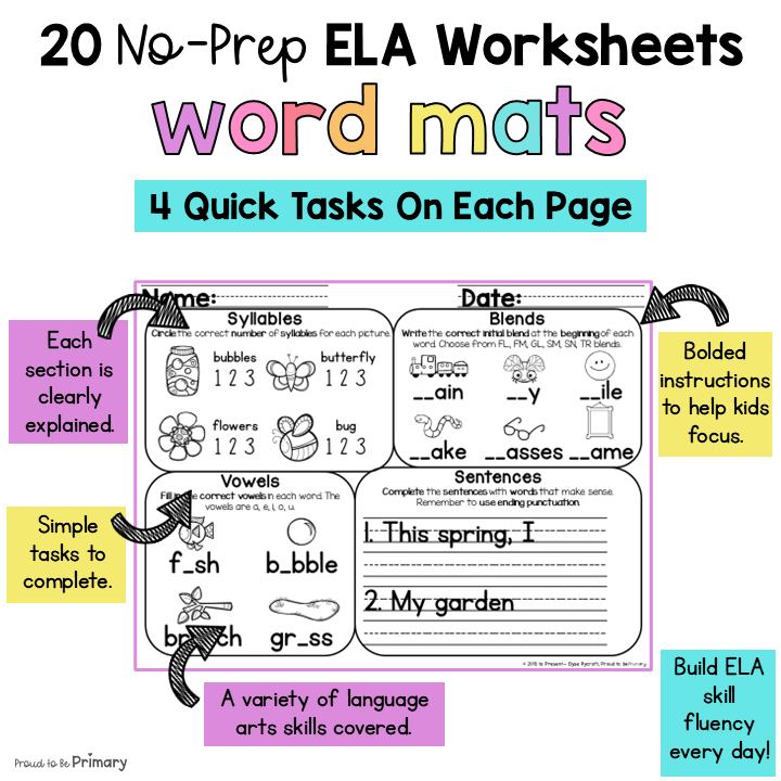 May Spring Morning Word Work Worksheets & Literacy Center Activities