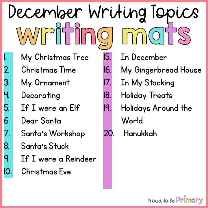 Writing Prompts Practice for December