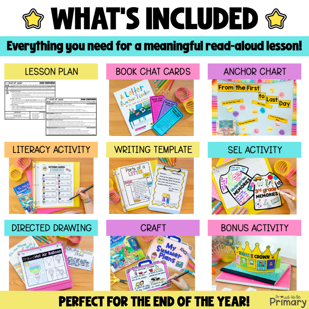 End of the Year Last Week of School Book Companion SEL Activities Crafts Writing