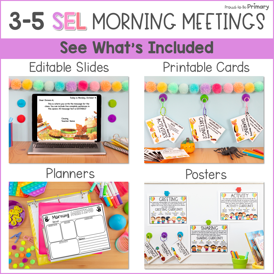 October Halloween SEL Good Morning Meeting Slides Activities Greetings 3-5