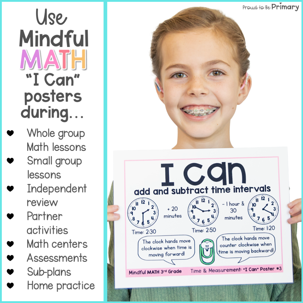 3rd Grade I Can Statement Posters - Math Common Core Standards - Student Goals