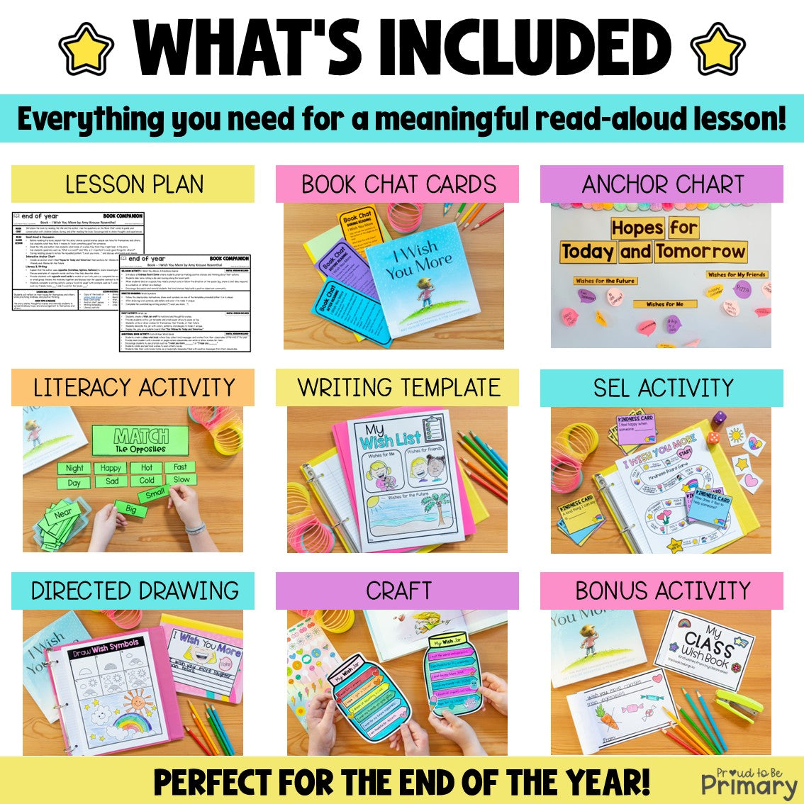 I Wish You More Book Companion Activities Packet End of School Wish Jar Craft
