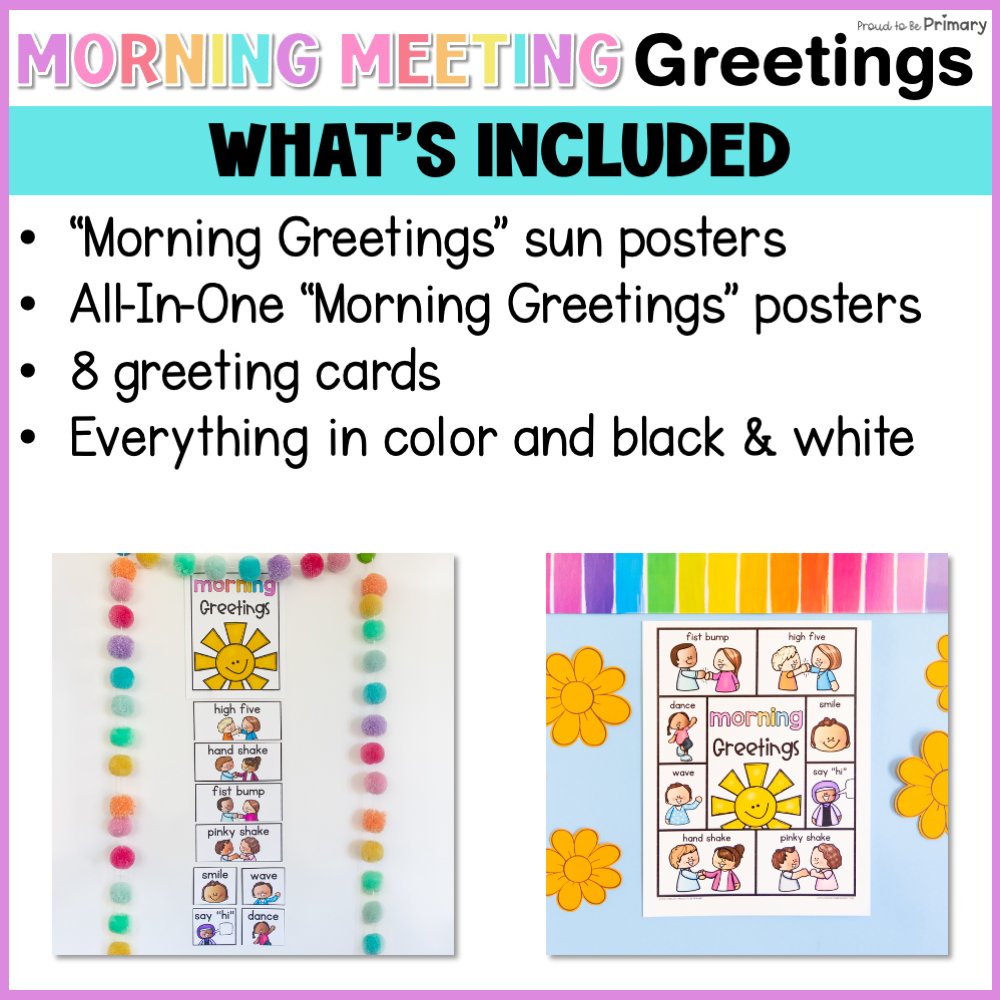 Classroom Good Morning Door Greetings Sign Choices Poster & Meeting Choice Board