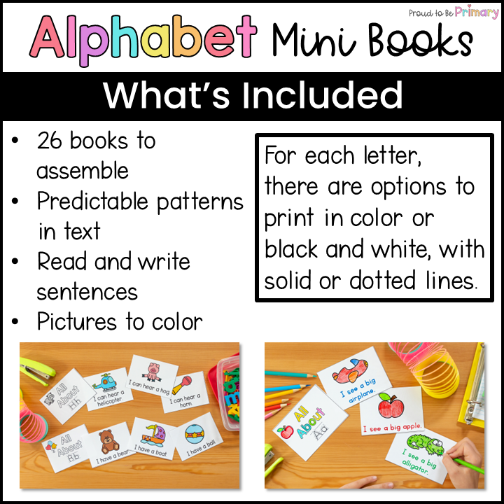 Alphabet Mini Story Books - Literacy Center - Small Group Activities