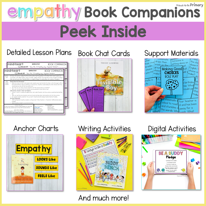 Empathy & Social Awareness Book Activities, Book Companion Lesson & SEL Crafts