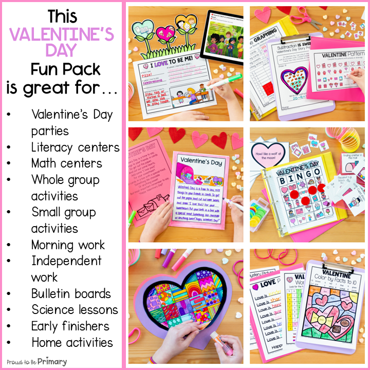 Valentine's Day Activities, Crafts, Bulletin Board, Cards, Games, Writing & Math