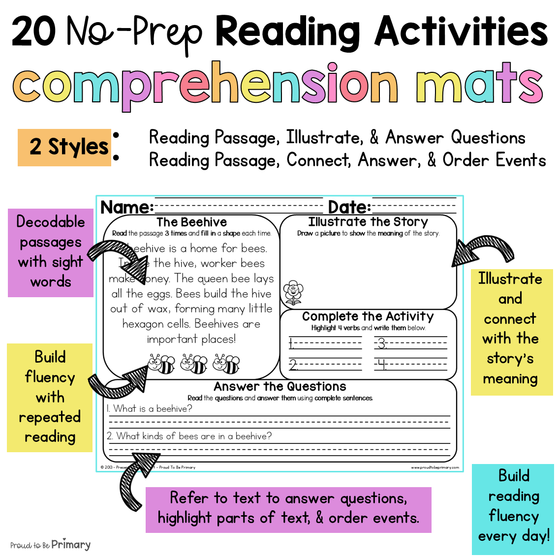 April Spring Morning Work Reading Comprehension Passages Questions Worksheets