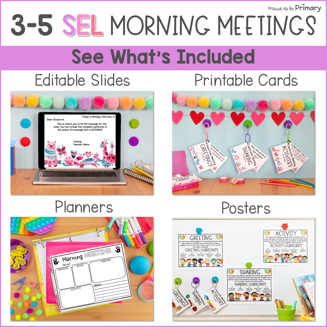February Valentines Day SEL Morning Meeting Slides Activities Greetings 3-5