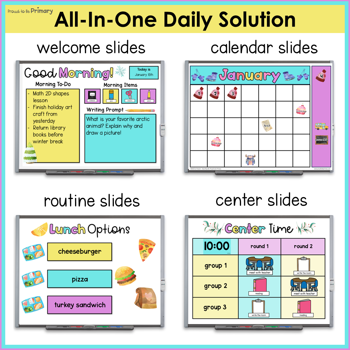 Winter Slides Google Station Rotation December January February Editable Agenda