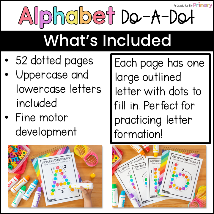 Alphabet Letter Dot Pages - Literacy Center - Small Group Activities