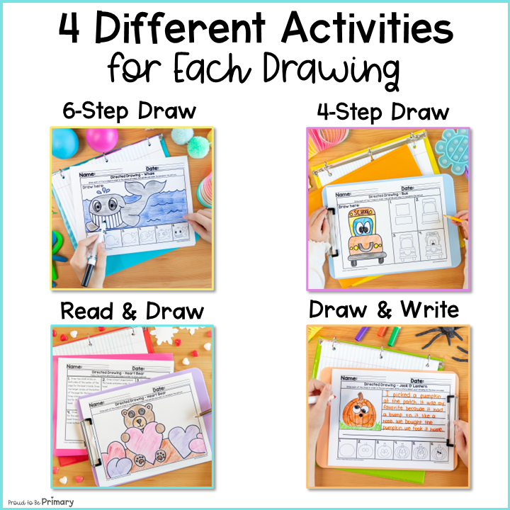 Directed Drawing Art & Writing Activities Bundle + Free Calendar