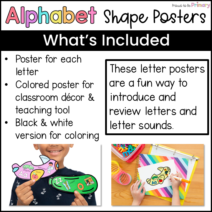 Alphabet Posters & Review Activity - Letter of the Week Chart & Bulletin Board