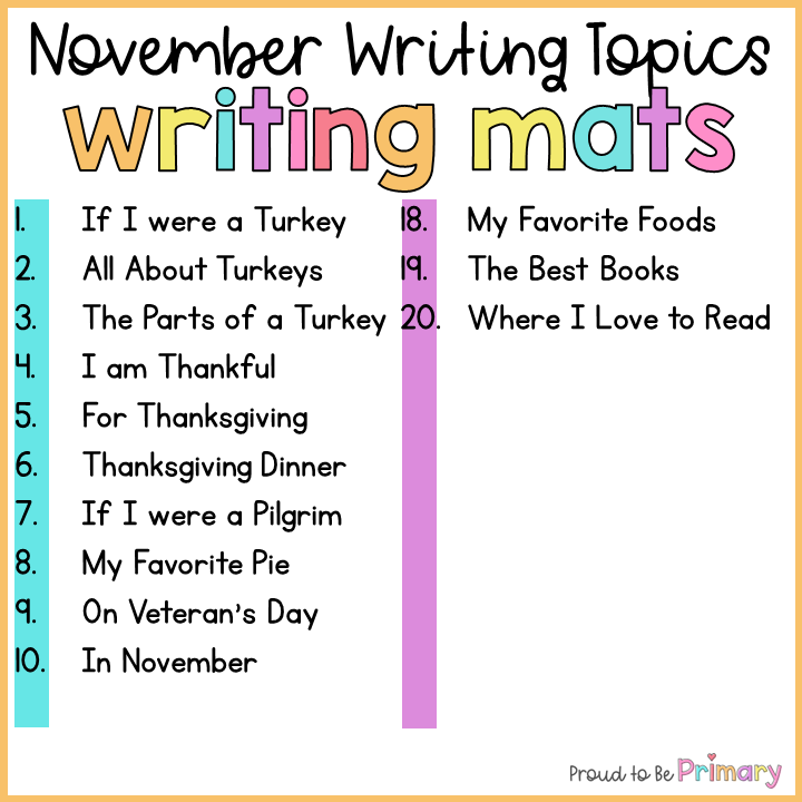 Writing Prompts Practice for November