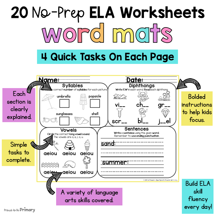 June End of Year Morning Work - Summer Word Work Packet & Fun Worksheets No-Prep