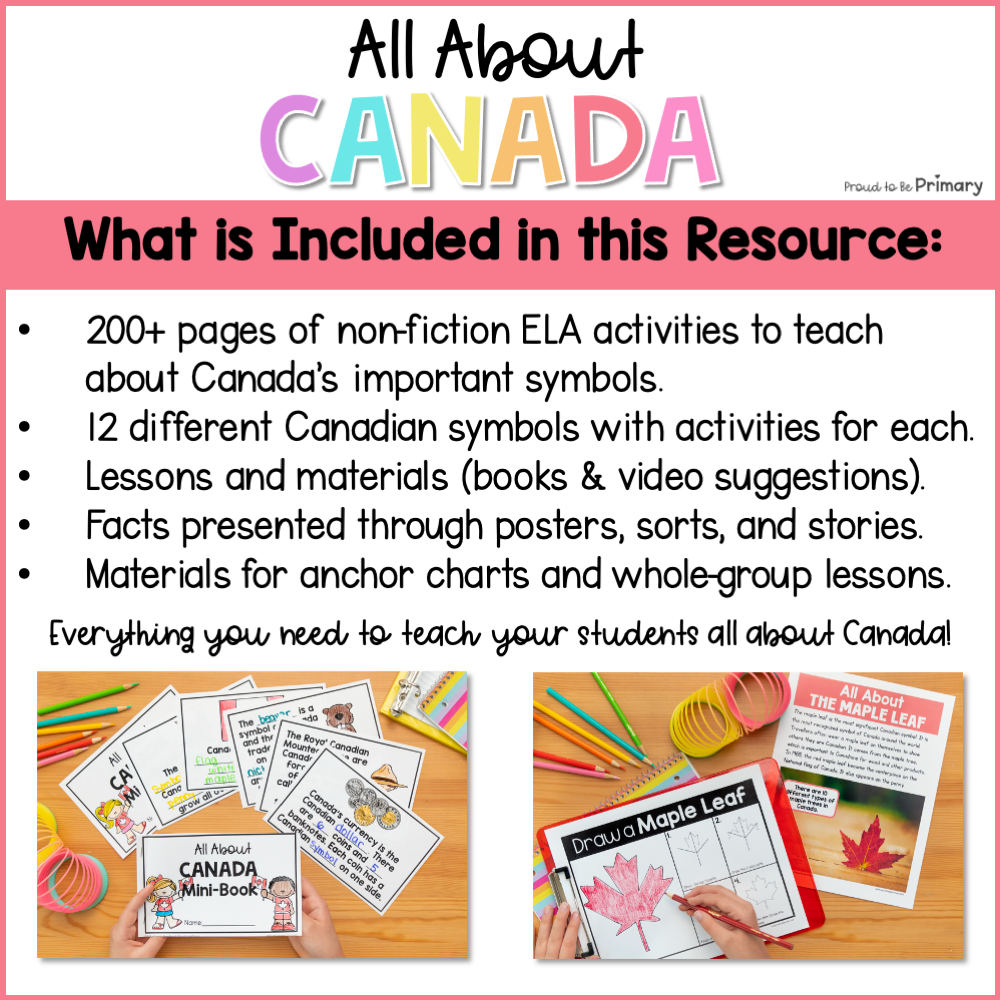 Canada & Canadian Symbols Unit - Social Studies and Language Arts Activities