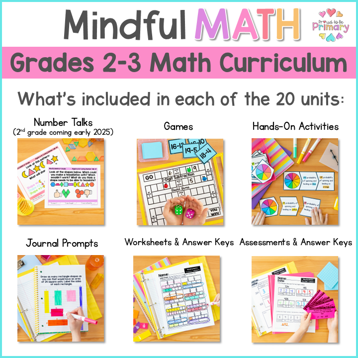 2nd Grade & 3rd Grade Guided Math Year Long Curriculum, Lessons, & Math Centers