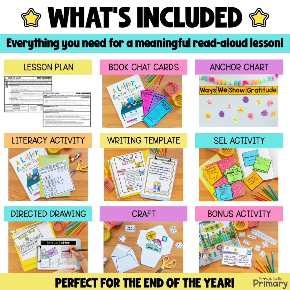 A Letter from Your Teacher on the Last Day of School Book Activity Craft Writing