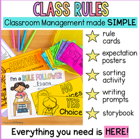 Classroom Rules Posters, Expectations, & Back to School Procedures